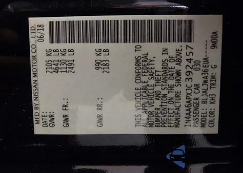 2018 Nissan Maxima 3.5 Sv from USA, damaged, VIN 1N4AA6APXJC392457